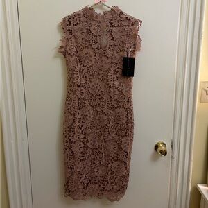 Paper Doll Lace Midi Dress - Blush